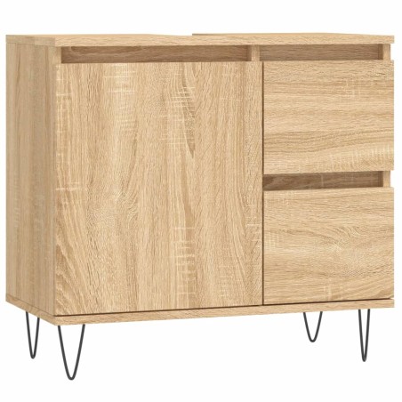 vidaXL Armario de baño madera contrachapada roble Sonoma 65x33x60 cm