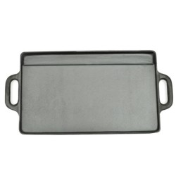 vidaXL Placa parrilla de hierro fundido reversible 38x23cm 2 unidades