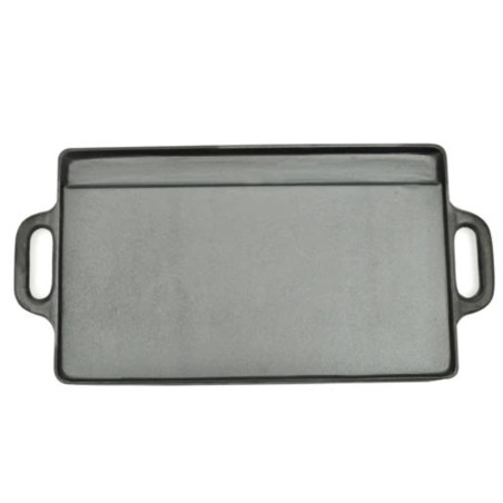 vidaXL Placa parrilla de hierro fundido reversible 38x23cm 2 unidades