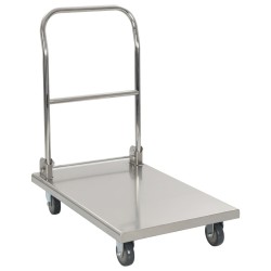 vidaXL Carro portaequipajes acero inoxidable plateado 82x53x86 cm