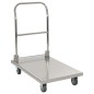 vidaXL Carro portaequipajes acero inoxidable plateado 82x53x86 cm vidaXL Carro portaequipajes acero inoxidable plateado 82x53x86 cm
