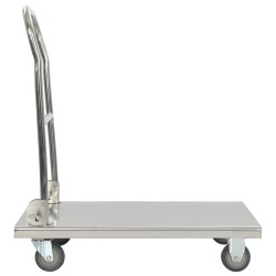 vidaXL Carro portaequipajes acero inoxidable plateado 82x53x86 cm