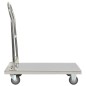 vidaXL Carro portaequipajes acero inoxidable plateado 82x53x86 cm vidaXL Carro portaequipajes acero inoxidable plateado 82x53x86 cm