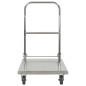 vidaXL Carro portaequipajes acero inoxidable plateado 82x53x86 cm vidaXL Carro portaequipajes acero inoxidable plateado 82x53x86 cm