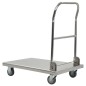 vidaXL Carro portaequipajes acero inoxidable plateado 82x53x86 cm vidaXL Carro portaequipajes acero inoxidable plateado 82x53x86 cm