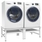 vidaXL Pedestal doble lavadora secadora con estantes extraíbles blanco vidaXL Pedestal doble lavadora secadora con estantes extraíbles blanco
