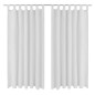 2 cortinas blancas micro-satinadas con trabillas, 140 x 175 cm