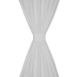 2 cortinas blancas micro-satinadas con trabillas, 140 x 175 cm