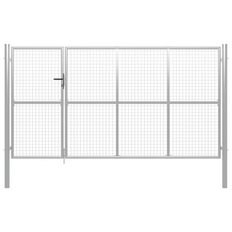 vidaXL Puerta de jardín de acero plateado 350x150 cm
