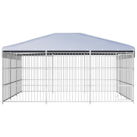 vidaXL Perrera de exterior con techo 450x450 cm