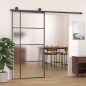 vidaXL Puerta corredera ESG vidrio y aluminio negra 102,5x205 cm vidaXL Puerta corredera ESG vidrio y aluminio negra 102,5x205 cm