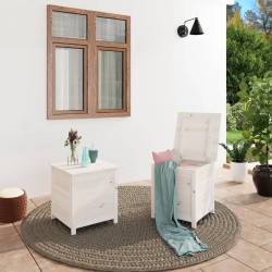 vidaXL Baúl para cojines madera de abeto maciza blanco 50x50x56 cm