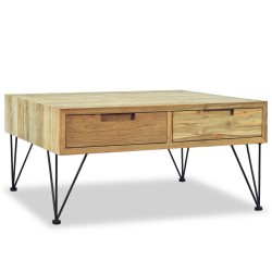 vidaXL Mesa de centro 80x80x40 cm madera de teca maciza