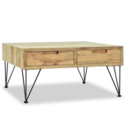 vidaXL Mesa de centro 80x80x40 cm madera de teca maciza