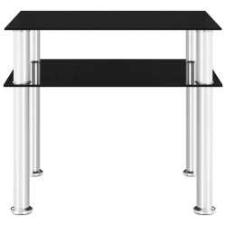 vidaXL Mesa auxiliar vidrio templado negra 45x50x45 cm