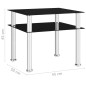 vidaXL Mesa auxiliar vidrio templado negra 45x50x45 cm vidaXL Mesa auxiliar vidrio templado negra 45x50x45 cm