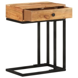 vidaXL Mesa auxiliar forma de U madera maciza de acacia 45x30x61 cm 