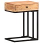vidaXL Mesa auxiliar forma de U madera maciza de acacia 45x30x61 cm 