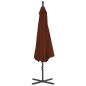 vidaXL Sombrilla voladiza con poste de acero terracota 300 cm vidaXL Sombrilla voladiza con poste de acero terracota 300 cm