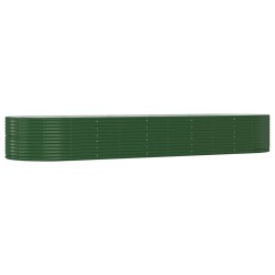 vidaXL Jardinera arriate acero recubrimiento polvo verde 367x140x68cm