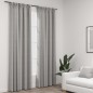 vidaXL Cortinas opacas con ganchos look de lino 2 pzas gris 140x225 cm vidaXL Cortinas opacas con ganchos look de lino 2 pzas gris 140x225 cm
