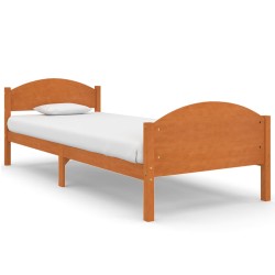 vidaXL Estructura de cama madera maciza pino marrón miel 100x200 cm