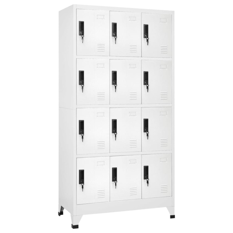 vidaXL Taquilla de acero blanco 90x45x180 cm vidaXL Taquilla de acero blanco 90x45x180 cm