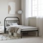 vidaXL Estructura de cama con cabecero metal negro 100x200 cm vidaXL Estructura de cama con cabecero metal negro 100x200 cm