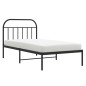 vidaXL Estructura de cama con cabecero metal negro 100x200 cm vidaXL Estructura de cama con cabecero metal negro 100x200 cm