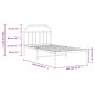 vidaXL Estructura de cama con cabecero metal negro 100x200 cm vidaXL Estructura de cama con cabecero metal negro 100x200 cm