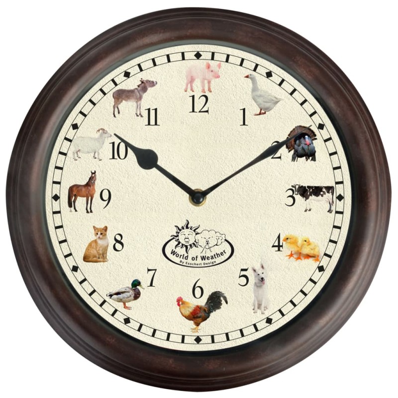 Esschert Design Reloj con sonidos de animales de granja Esschert Design Reloj con sonidos de animales de granja