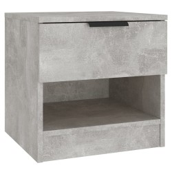 vidaXL Mesita de noche madera contrachapada gris hormigón