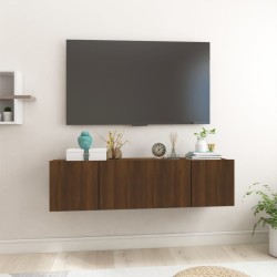 vidaXL Muebles para TV colgantes 2 uds madera roble marrón 60x30x30cm