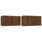 vidaXL Muebles para TV colgantes 2 uds madera roble marrón 60x30x30cm