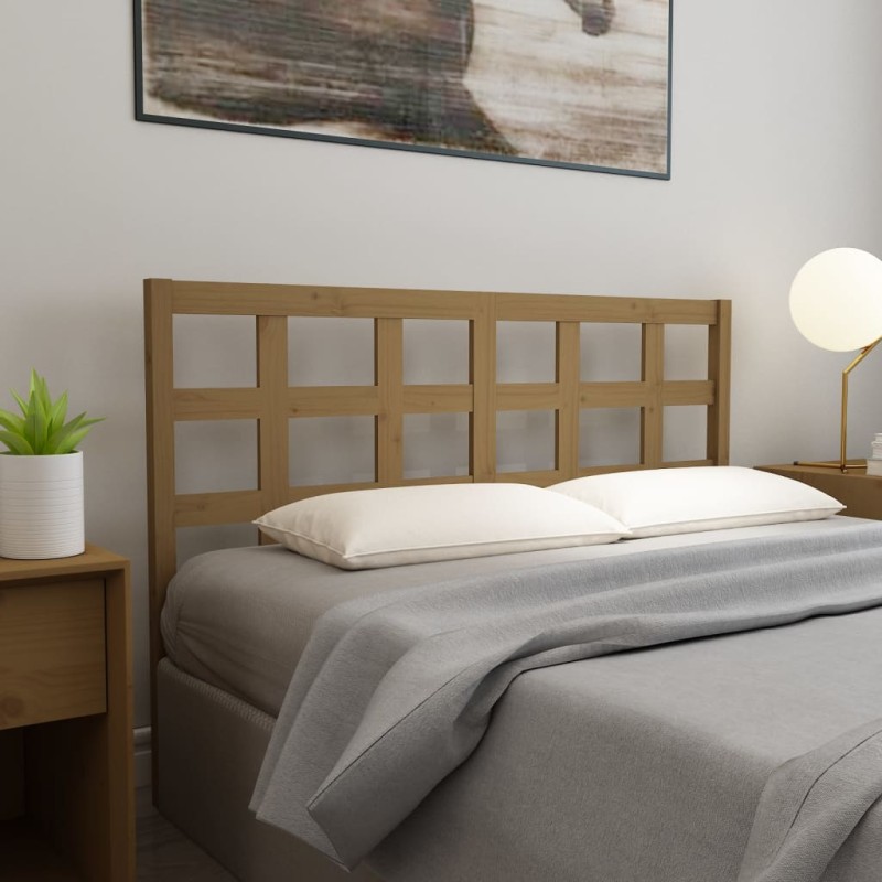 vidaXL Cabecero de cama madera maciza pino marrón miel 165,5x4x100 cm vidaXL Cabecero de cama madera maciza pino marrón miel 165,5x4x100 cm