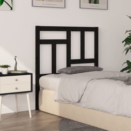 vidaXL Cabecero de cama madera maciza de pino negro 80,5x4x100 cm