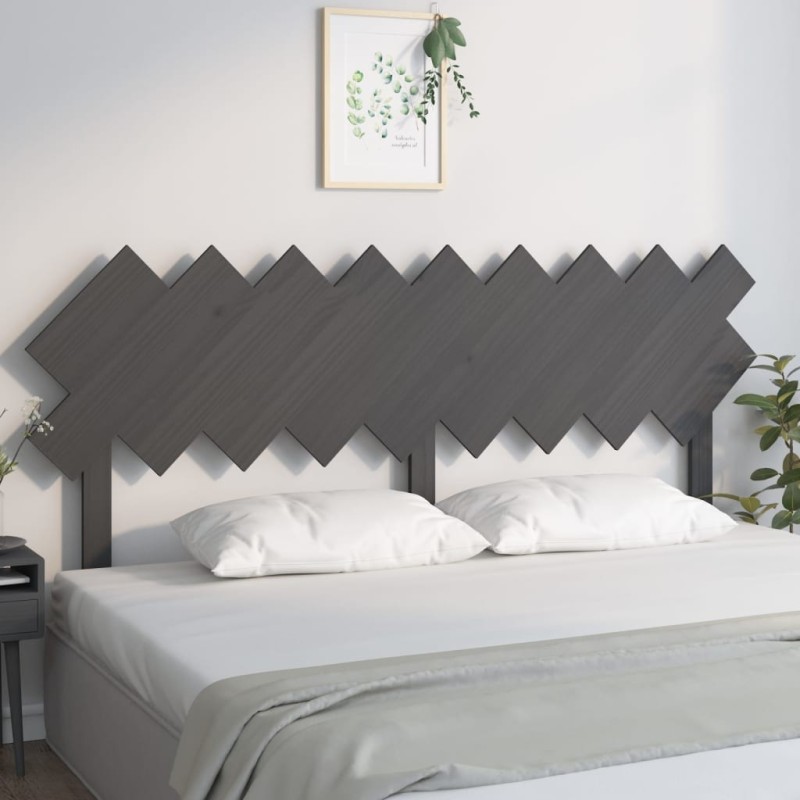 vidaXL Cabecero de cama madera maciza de pino gris 178x3x80,5 cm vidaXL Cabecero de cama madera maciza de pino gris 178x3x80,5 cm