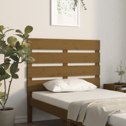 vidaXL Cabecero madera maciza de pino marrón miel 100x3x80 cm