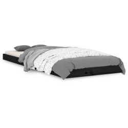 vidaXL Estructura de cama madera maciza de pino negro 75x190 cm