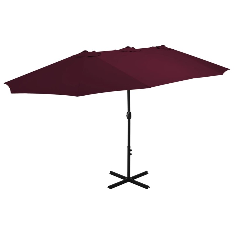 vidaXL Sombrilla de jardín palo de aluminio 460x270 cm rojo burdeos vidaXL Sombrilla de jardín palo de aluminio 460x270 cm rojo burdeos