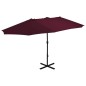 vidaXL Sombrilla de jardín palo de aluminio 460x270 cm rojo burdeos vidaXL Sombrilla de jardín palo de aluminio 460x270 cm rojo burdeos