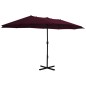 vidaXL Sombrilla de jardín palo de aluminio 460x270 cm rojo burdeos vidaXL Sombrilla de jardín palo de aluminio 460x270 cm rojo burdeos