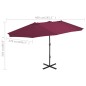 vidaXL Sombrilla de jardín palo de aluminio 460x270 cm rojo burdeos vidaXL Sombrilla de jardín palo de aluminio 460x270 cm rojo burdeos