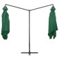 vidaXL Sombrilla doble de jardín palo de acero verde 250x250 cm 