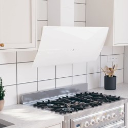 vidaXL Campana extractora de pared acero vidrio templado blanco 90 cm