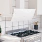 vidaXL Campana extractora de pared acero vidrio templado blanco 90 cm vidaXL Campana extractora de pared acero vidrio templado blanco 90 cm