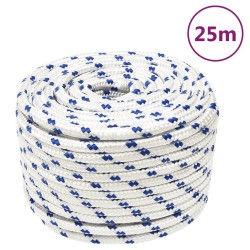 vidaXL Cuerda de barco polipropileno blanco 14 mm 25 m