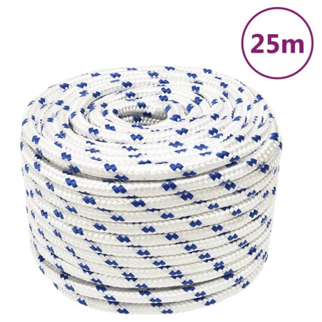 vidaXL Cuerda de barco polipropileno blanco 14 mm 25 m
