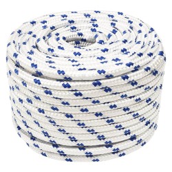 vidaXL Cuerda de barco polipropileno blanco 14 mm 25 m