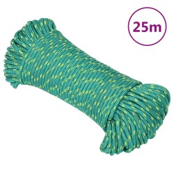 vidaXL Cuerda de barco polipropileno verde 5 mm 25 m